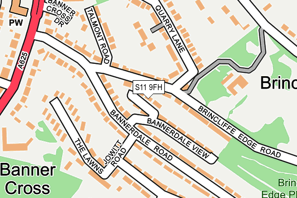 S11 9FH map - OS OpenMap – Local (Ordnance Survey)