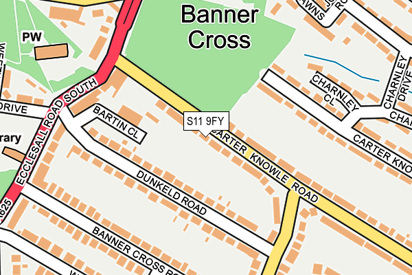 S11 9FY map - OS OpenMap – Local (Ordnance Survey) S11 9FY map - OS OpenMap – Local (Ordnance Survey)