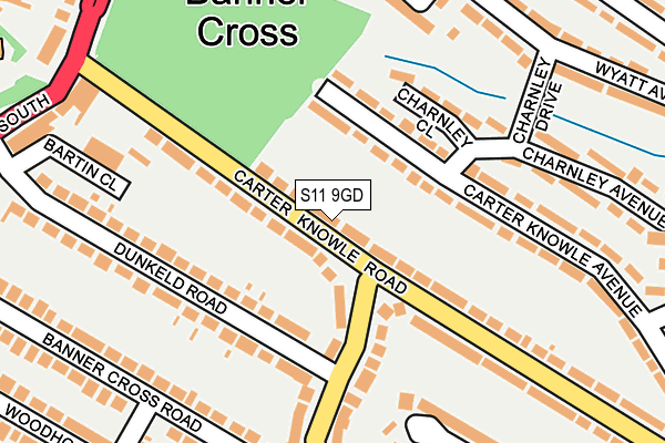 S11 9GD map - OS OpenMap – Local (Ordnance Survey) S11 9GD map - OS OpenMap – Local (Ordnance Survey)