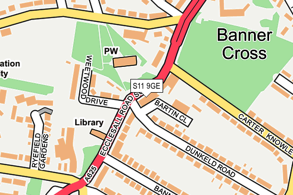 S11 9GE map - OS OpenMap – Local (Ordnance Survey) S11 9GE map - OS OpenMap – Local (Ordnance Survey)
