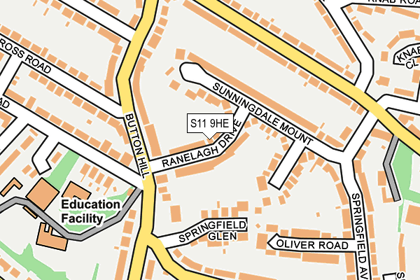 S11 9HE map - OS OpenMap – Local (Ordnance Survey) S11 9HE map - OS OpenMap – Local (Ordnance Survey)