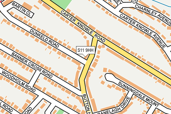 S11 9HH map - OS OpenMap – Local (Ordnance Survey) S11 9HH map - OS OpenMap – Local (Ordnance Survey)