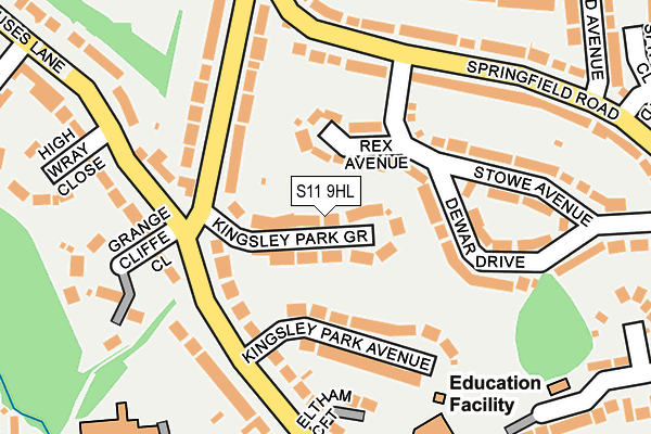 S11 9HL map - OS OpenMap – Local (Ordnance Survey) S11 9HL map - OS OpenMap – Local (Ordnance Survey)