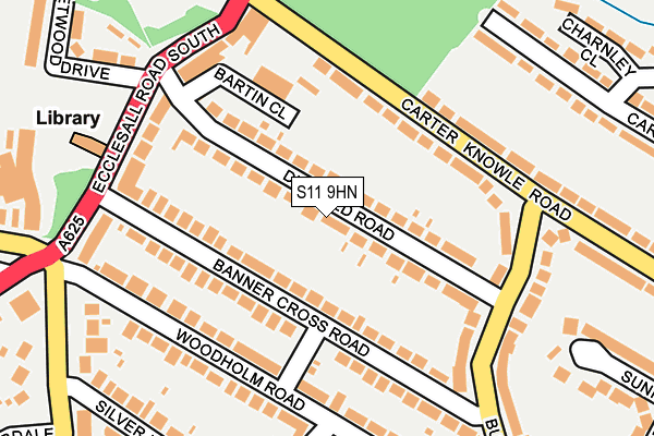 S11 9HN map - OS OpenMap – Local (Ordnance Survey) S11 9HN map - OS OpenMap – Local (Ordnance Survey)