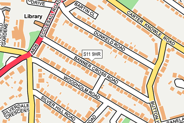 S11 9HR map - OS OpenMap – Local (Ordnance Survey) S11 9HR map - OS OpenMap – Local (Ordnance Survey)