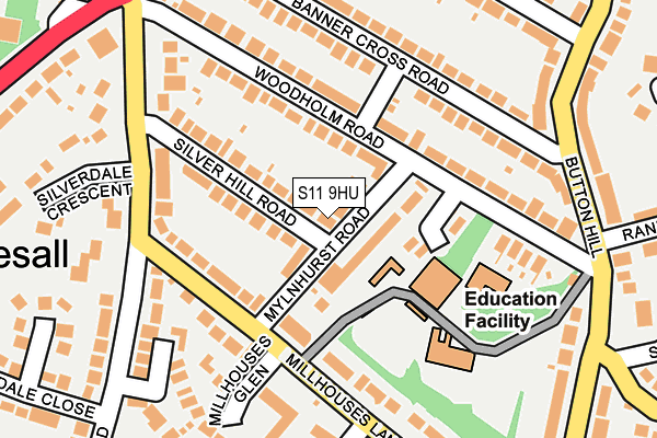 S11 9HU map - OS OpenMap – Local (Ordnance Survey) S11 9HU map - OS OpenMap – Local (Ordnance Survey)