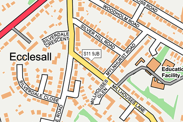 S11 9JB map - OS OpenMap – Local (Ordnance Survey) S11 9JB map - OS OpenMap – Local (Ordnance Survey)