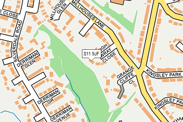 S11 9JF map - OS OpenMap – Local (Ordnance Survey)