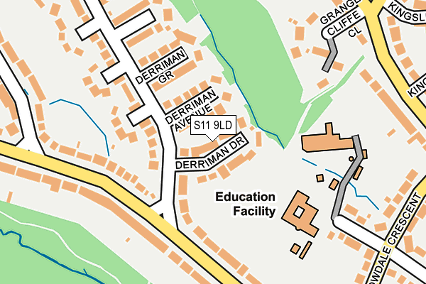 S11 9LD map - OS OpenMap – Local (Ordnance Survey)