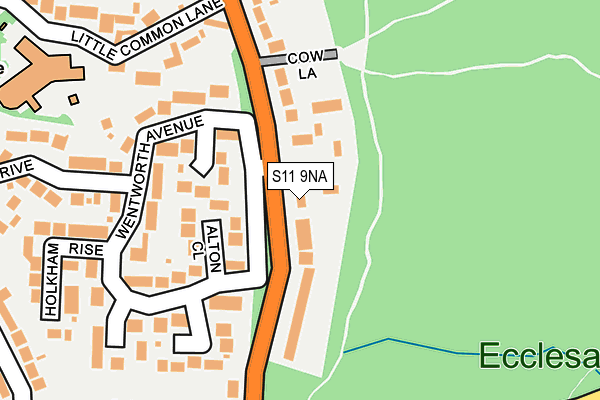 S11 9NA map - OS OpenMap – Local (Ordnance Survey)