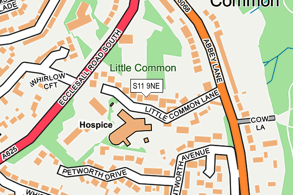 S11 9NE map - OS OpenMap – Local (Ordnance Survey) S11 9NE map - OS OpenMap – Local (Ordnance Survey)