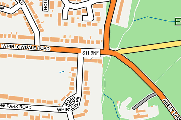 S11 9NF map - OS OpenMap – Local (Ordnance Survey) S11 9NF map - OS OpenMap – Local (Ordnance Survey)