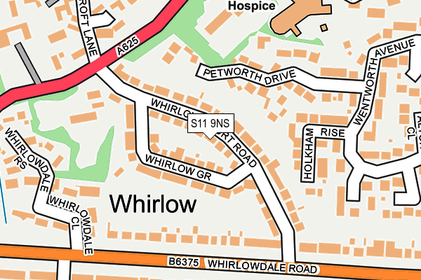 S11 9NS map - OS OpenMap – Local (Ordnance Survey)
