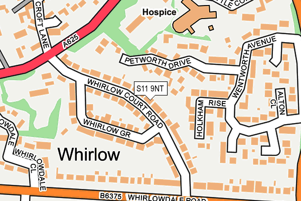 S11 9NT map - OS OpenMap – Local (Ordnance Survey)
