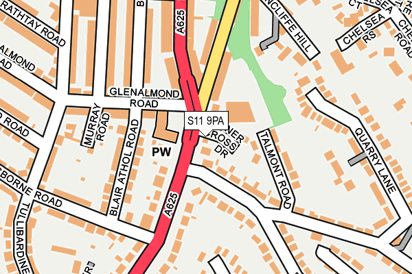 S11 9PA map - OS OpenMap – Local (Ordnance Survey) S11 9PA map - OS OpenMap – Local (Ordnance Survey)