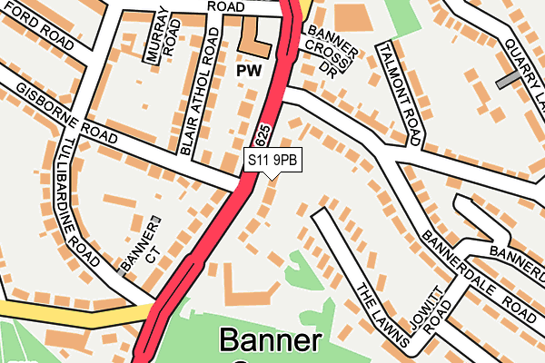 S11 9PB map - OS OpenMap – Local (Ordnance Survey) S11 9PB map - OS OpenMap – Local (Ordnance Survey)