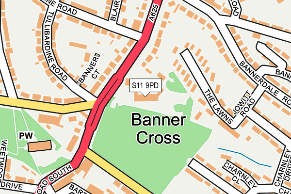 S11 9PD map - OS OpenMap – Local (Ordnance Survey) S11 9PD map - OS OpenMap – Local (Ordnance Survey)