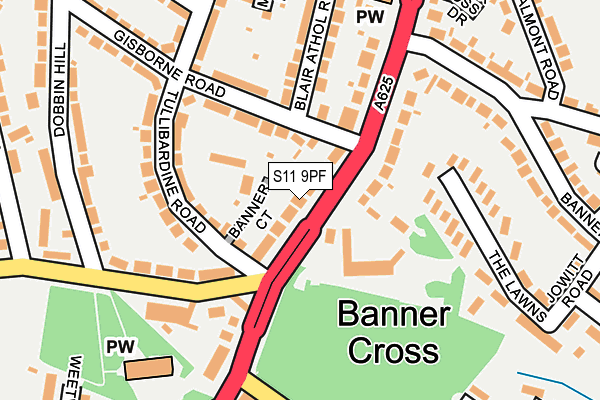 S11 9PF map - OS OpenMap – Local (Ordnance Survey) S11 9PF map - OS OpenMap – Local (Ordnance Survey)