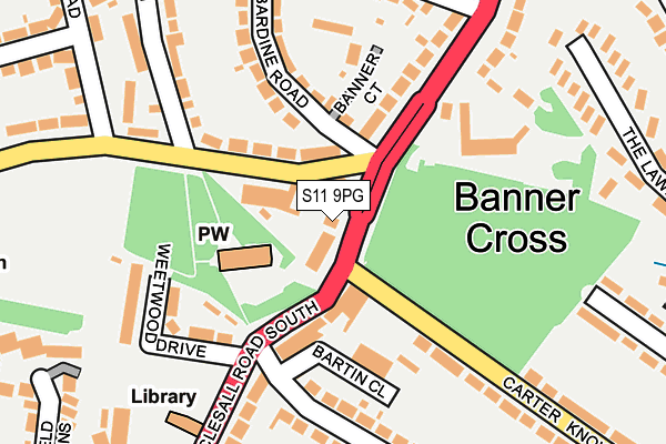S11 9PG map - OS OpenMap – Local (Ordnance Survey)