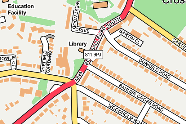 S11 9PJ map - OS OpenMap – Local (Ordnance Survey) S11 9PJ map - OS OpenMap – Local (Ordnance Survey)