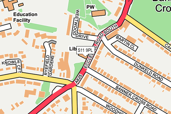 S11 9PL map - OS OpenMap – Local (Ordnance Survey) S11 9PL map - OS OpenMap – Local (Ordnance Survey)