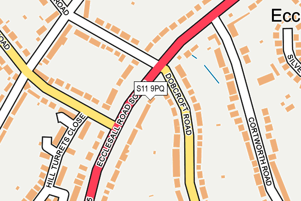S11 9PQ map - OS OpenMap – Local (Ordnance Survey) S11 9PQ map - OS OpenMap – Local (Ordnance Survey)