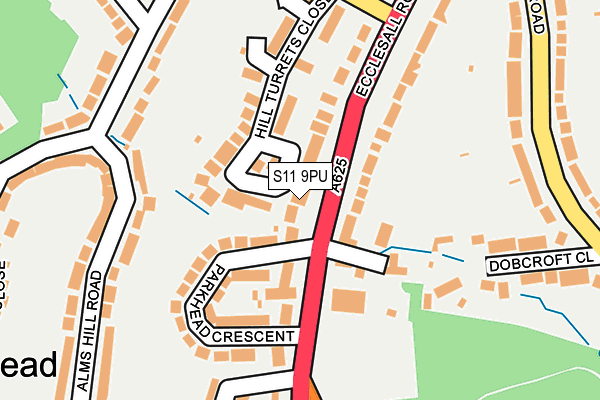 S11 9PU map - OS OpenMap – Local (Ordnance Survey) S11 9PU map - OS OpenMap – Local (Ordnance Survey)