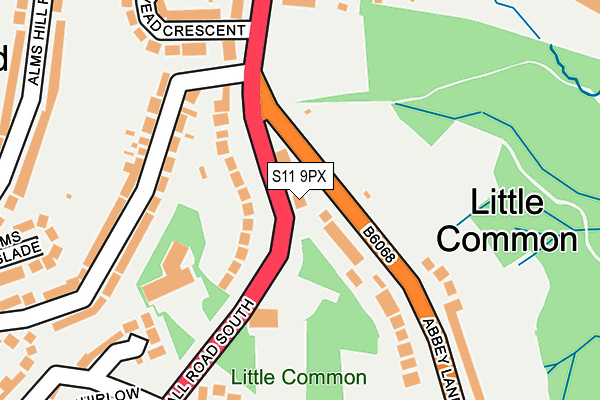 S11 9PX map - OS OpenMap – Local (Ordnance Survey) S11 9PX map - OS OpenMap – Local (Ordnance Survey)