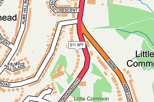 S11 9PY map - OS OpenMap – Local (Ordnance Survey) S11 9PY map - OS OpenMap – Local (Ordnance Survey)
