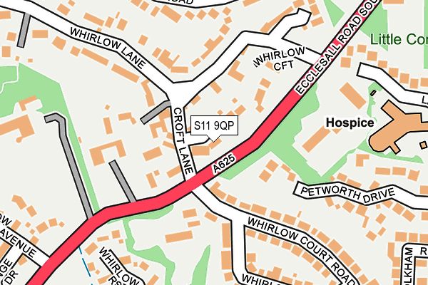 S11 9QP map - OS OpenMap – Local (Ordnance Survey) S11 9QP map - OS OpenMap – Local (Ordnance Survey)