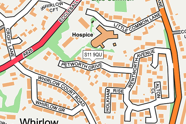 S11 9QU map - OS OpenMap – Local (Ordnance Survey) S11 9QU map - OS OpenMap – Local (Ordnance Survey)