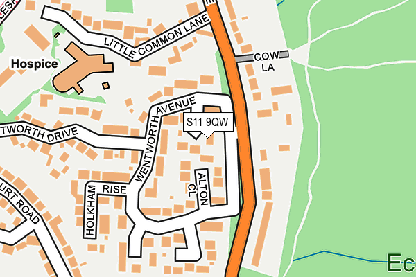 S11 9QW map - OS OpenMap – Local (Ordnance Survey) S11 9QW map - OS OpenMap – Local (Ordnance Survey)