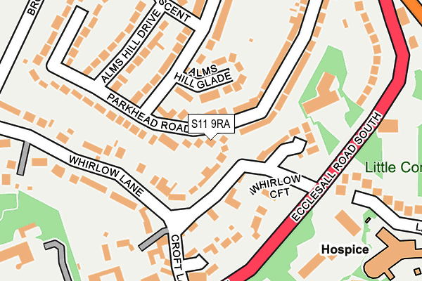 S11 9RA map - OS OpenMap – Local (Ordnance Survey) S11 9RA map - OS OpenMap – Local (Ordnance Survey)