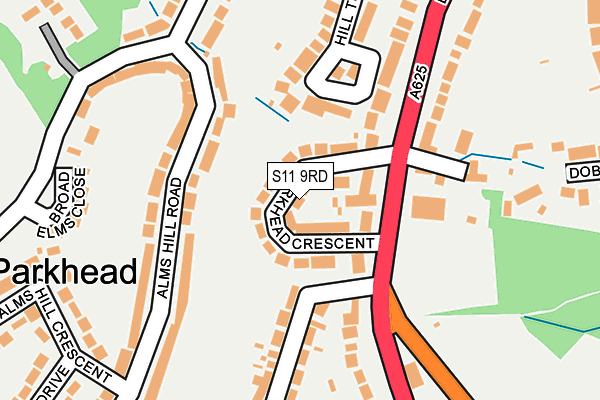S11 9RD map - OS OpenMap – Local (Ordnance Survey) S11 9RD map - OS OpenMap – Local (Ordnance Survey)