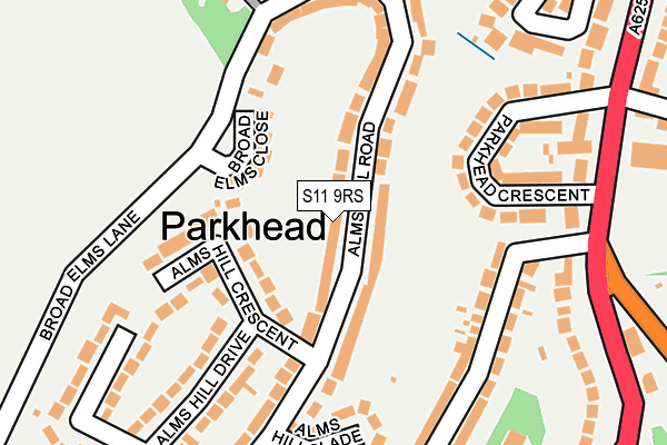 S11 9RS map - OS OpenMap – Local (Ordnance Survey) S11 9RS map - OS OpenMap – Local (Ordnance Survey)