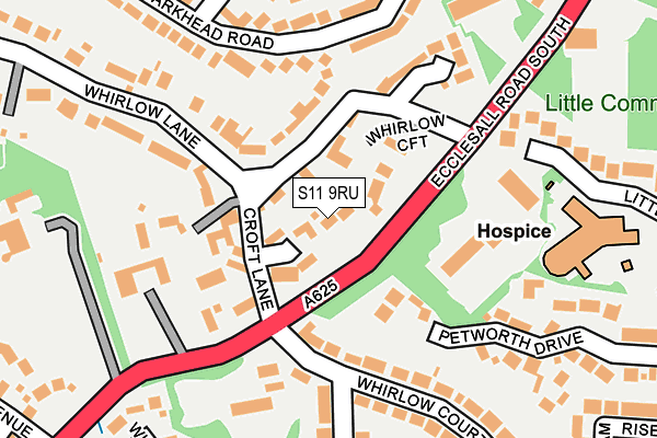 S11 9RU map - OS OpenMap – Local (Ordnance Survey) S11 9RU map - OS OpenMap – Local (Ordnance Survey)