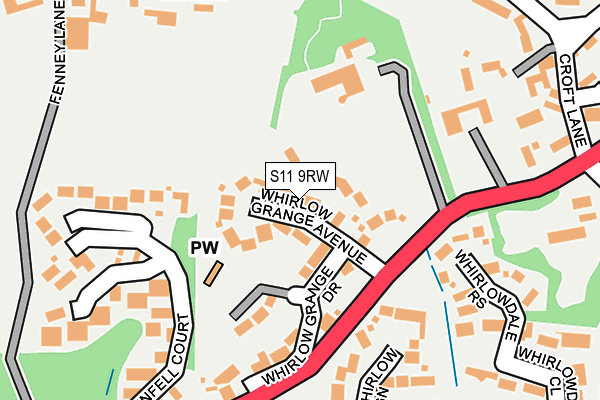 S11 9RW map - OS OpenMap – Local (Ordnance Survey) S11 9RW map - OS OpenMap – Local (Ordnance Survey)