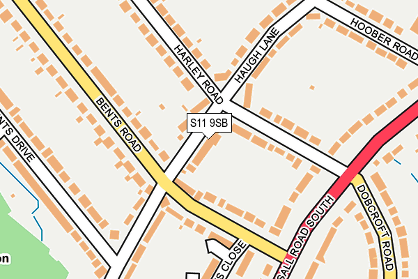 S11 9SB map - OS OpenMap – Local (Ordnance Survey) S11 9SB map - OS OpenMap – Local (Ordnance Survey)