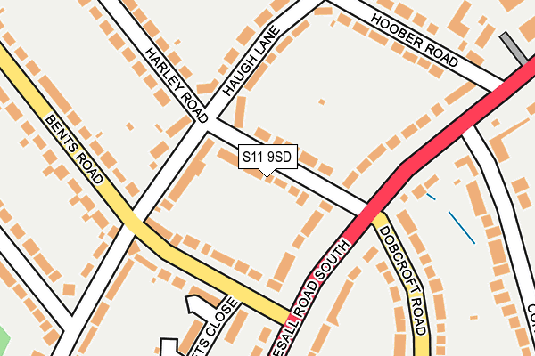 S11 9SD map - OS OpenMap – Local (Ordnance Survey) S11 9SD map - OS OpenMap – Local (Ordnance Survey)
