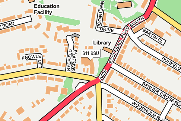 S11 9SU map - OS OpenMap – Local (Ordnance Survey) S11 9SU map - OS OpenMap – Local (Ordnance Survey)