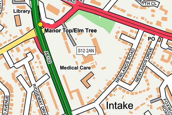 S12 2AN map - OS OpenMap – Local (Ordnance Survey) S12 2AN map - OS OpenMap – Local (Ordnance Survey)