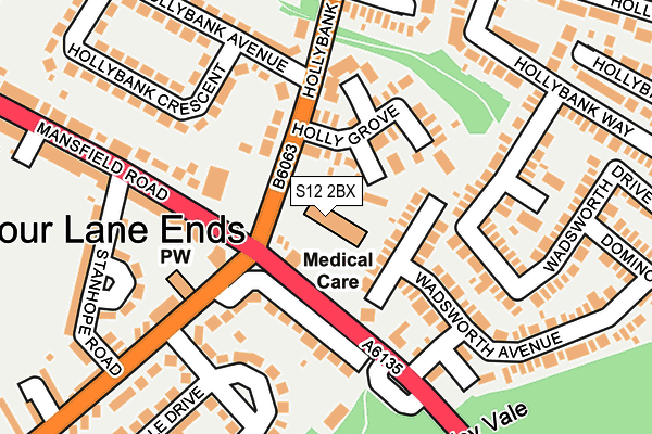 S12 2BX map - OS OpenMap – Local (Ordnance Survey) S12 2BX map - OS OpenMap – Local (Ordnance Survey)