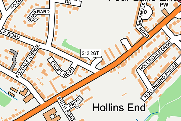 S12 2GT map - OS OpenMap – Local (Ordnance Survey) S12 2GT map - OS OpenMap – Local (Ordnance Survey)