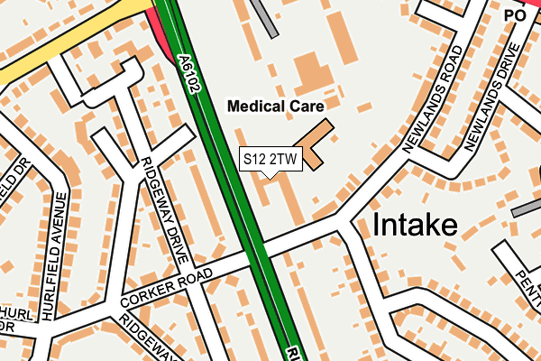 S12 2TW map - OS OpenMap – Local (Ordnance Survey) S12 2TW map - OS OpenMap – Local (Ordnance Survey)