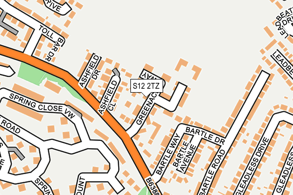 S12 2TZ map - OS OpenMap – Local (Ordnance Survey) S12 2TZ map - OS OpenMap – Local (Ordnance Survey)