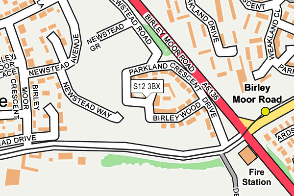S12 3BX map - OS OpenMap – Local (Ordnance Survey) S12 3BX map - OS OpenMap – Local (Ordnance Survey)