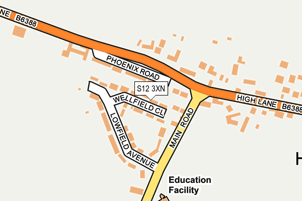 S12 3XN map - OS OpenMap – Local (Ordnance Survey) S12 3XN map - OS OpenMap – Local (Ordnance Survey)
