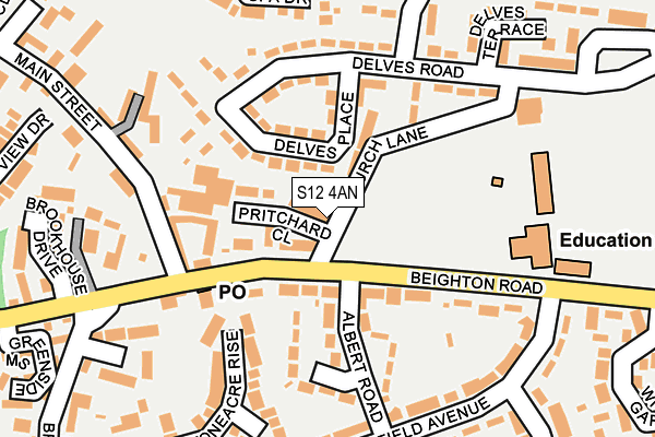 S12 4AN map - OS OpenMap – Local (Ordnance Survey) S12 4AN map - OS OpenMap – Local (Ordnance Survey)