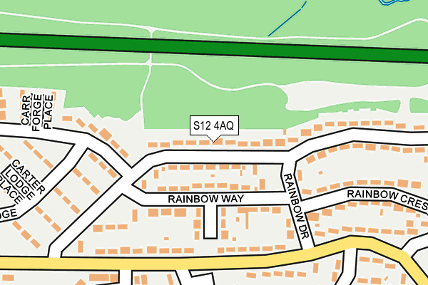 S12 4AQ map - OS OpenMap – Local (Ordnance Survey)