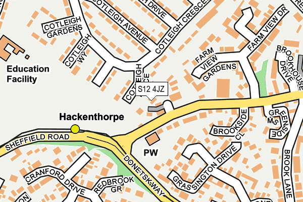 S12 4JZ map - OS OpenMap – Local (Ordnance Survey) S12 4JZ map - OS OpenMap – Local (Ordnance Survey)